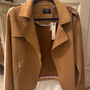 Tahari Women's Camel Leather Jacket